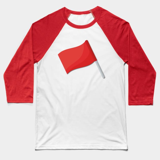 Red Flag Baseball T-Shirt by karutees